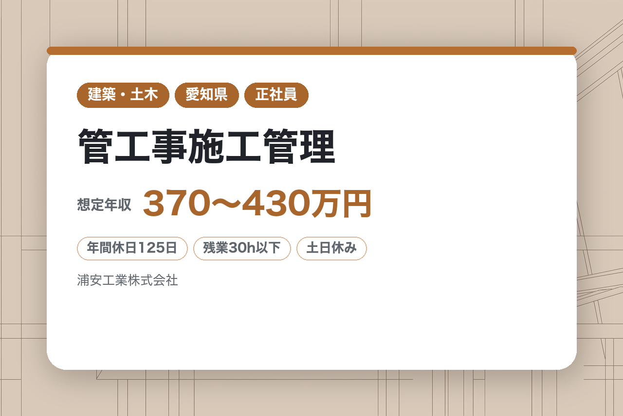 【名古屋】第2新卒・未経験募集◇管工事施工管理／地域密着80年以上の安定企業／公共案件多数／手厚いサポートで安心してイチから学べる／年休125日