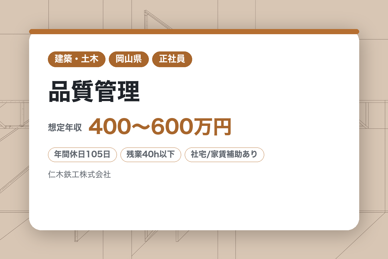 【津山市】品質管理 ～建築×製造が融合するビジネスモデル～
