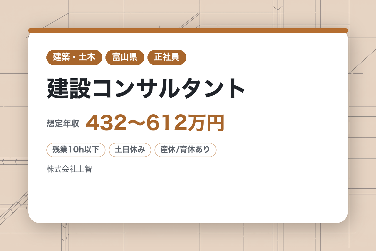 【富山・砺波市】微経験者★資格不問／建設コンサルタント◇土木設計／年間休日120日以上