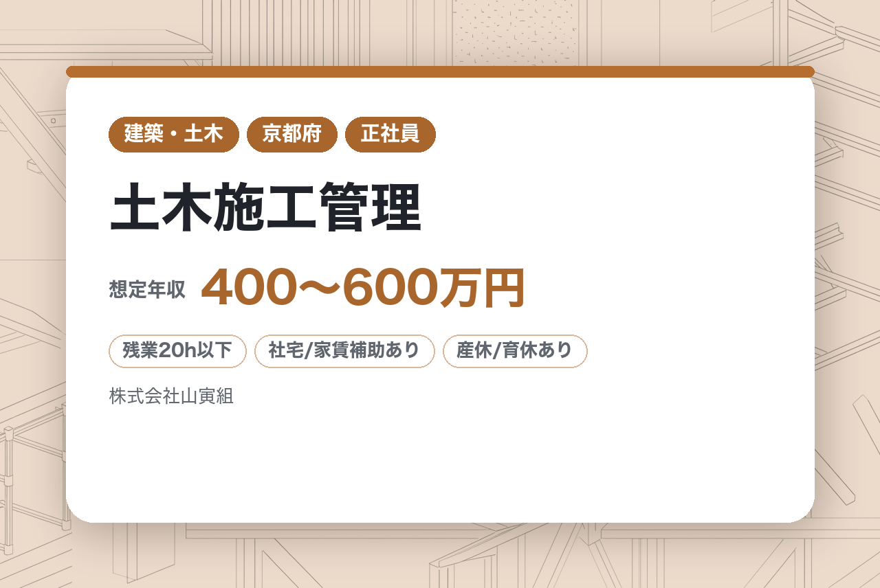 「家族や親戚に自慢できる仕事」【京都】土木施工管理｜1級資格必須｜創業140年｜道路・河川の守り手｜転勤なし｜地域からの厚い信頼があるから、誇りを持って現場に向き合える。