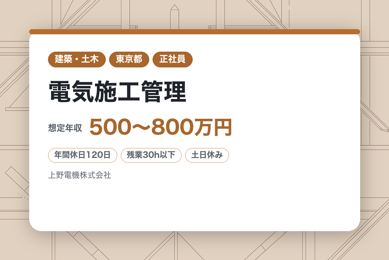 ★ハイクラス【福井・東京・石川・富山】電気施工管理◇１級資格／現場全体を統括／官公庁・大型案件あり／地域密着／充実の福利厚生